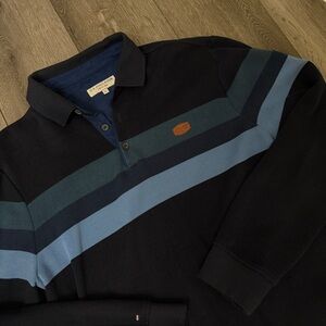 U.S. Polo Assn. Black and Blue Striped Polo Shirt